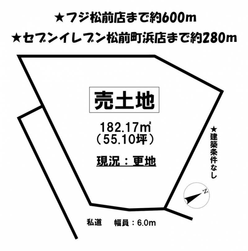 伊予郡松前町浜  の区画図