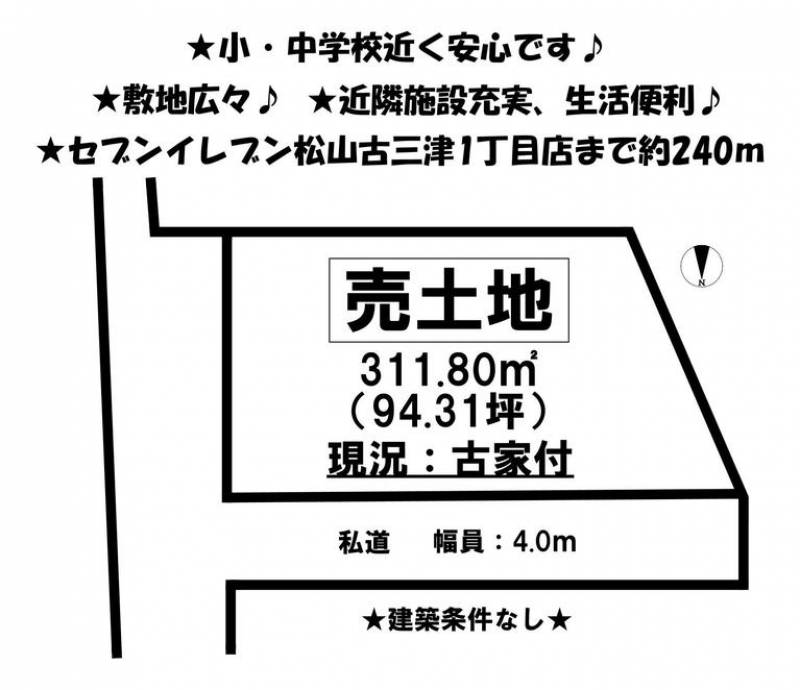 松山市祓川  の区画図