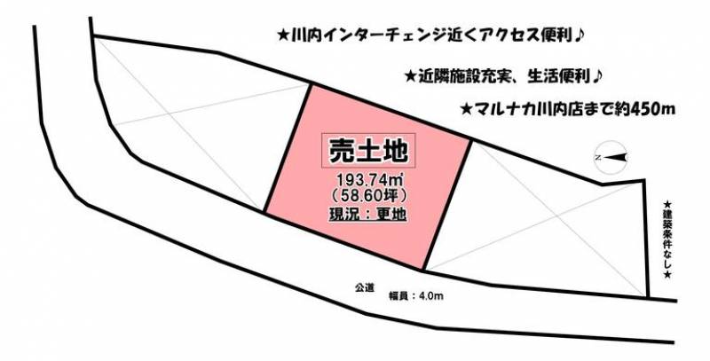 東温市南方  の区画図