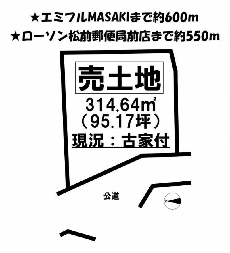 伊予郡松前町西古泉  の区画図