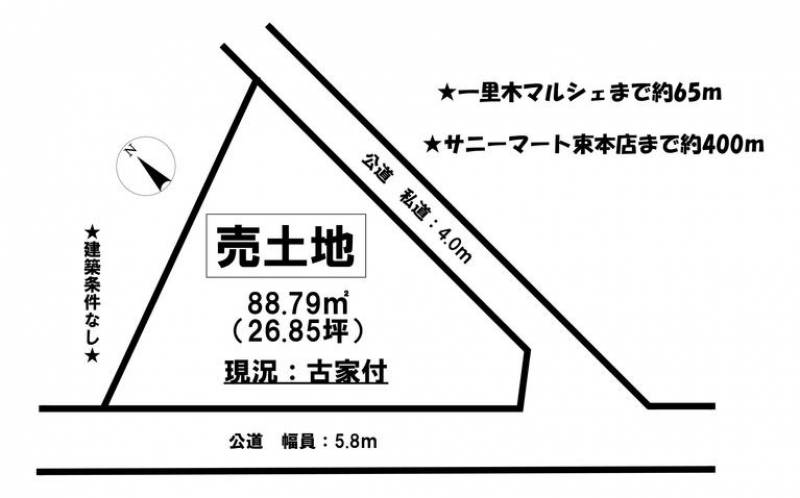 松山市桑原  の区画図