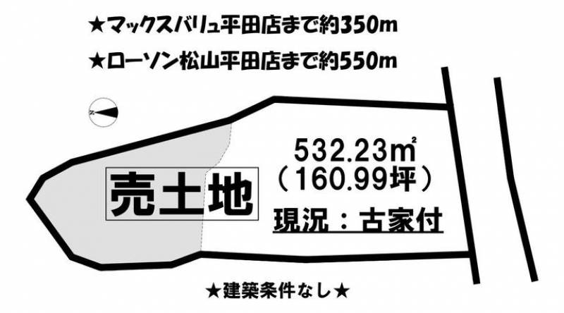 松山市平田町  の区画図