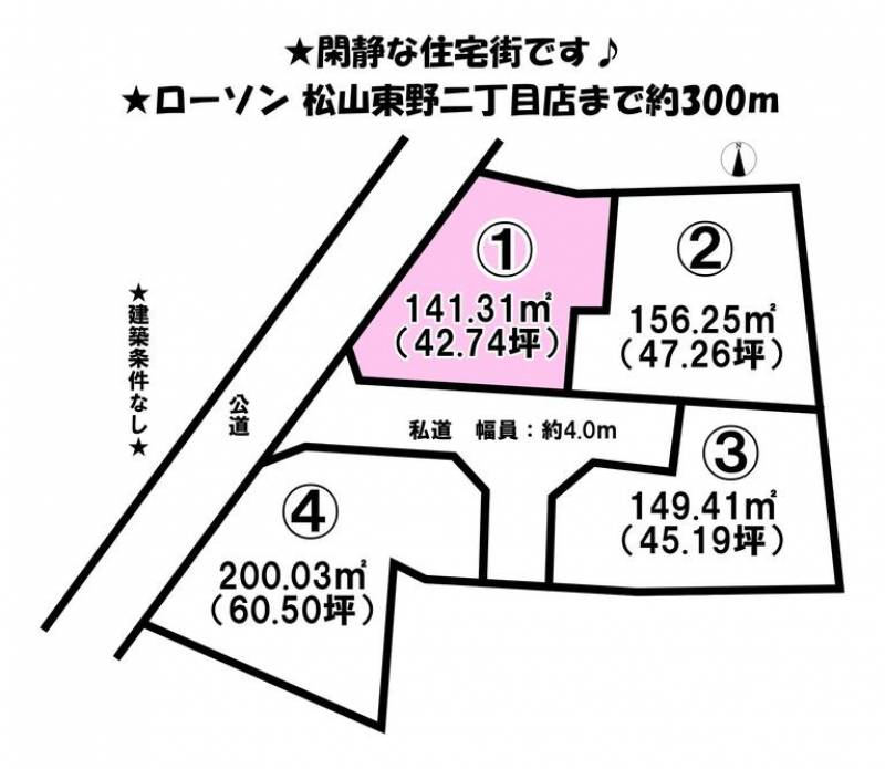 松山市東野  の区画図