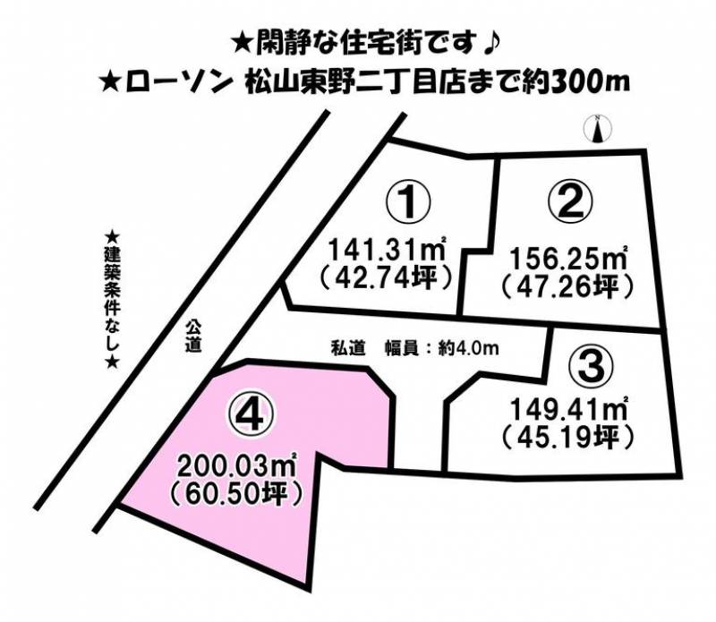 松山市東野  の区画図