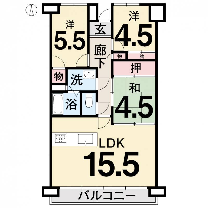 ドゥエル安城寺 605号室の間取り画像