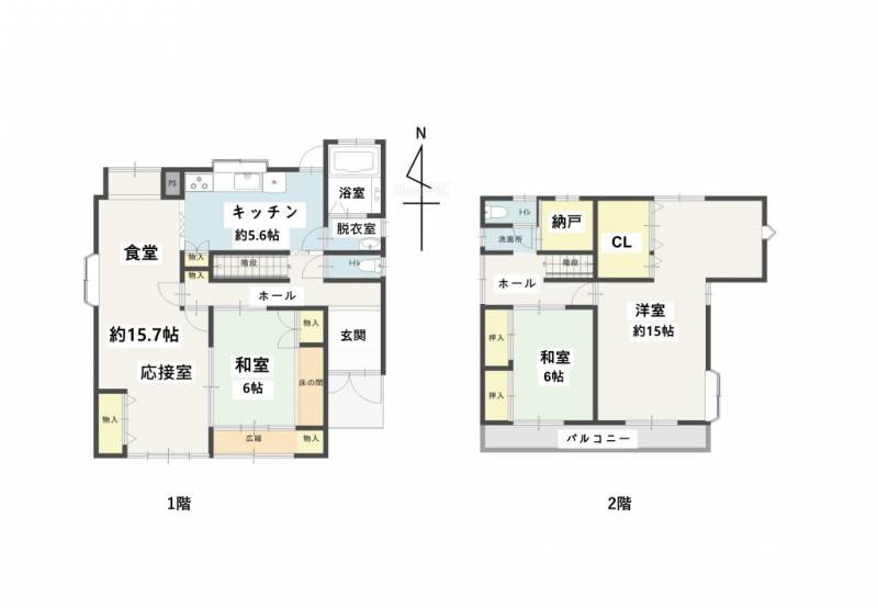 松山市土居田町 一戸建 の間取り画像