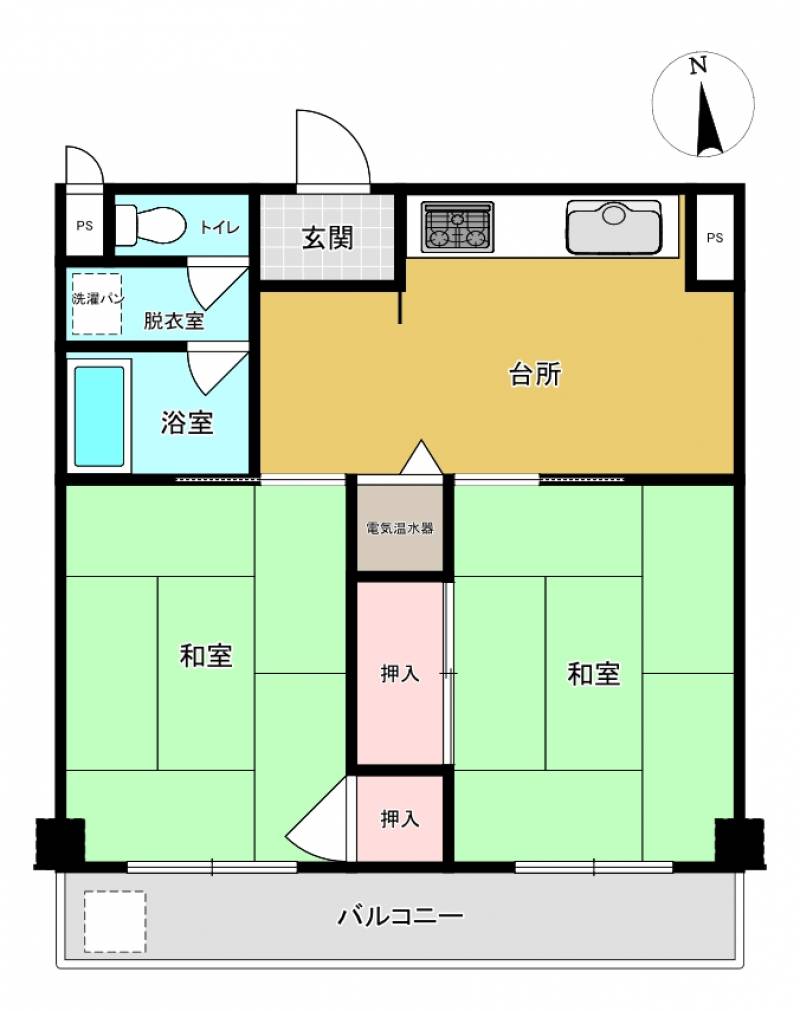 シャンボール第二千舟 203の間取り画像