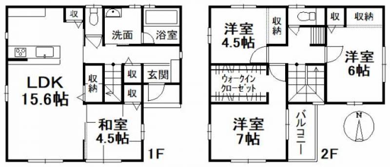 松山市東垣生町 一戸建 の間取り画像