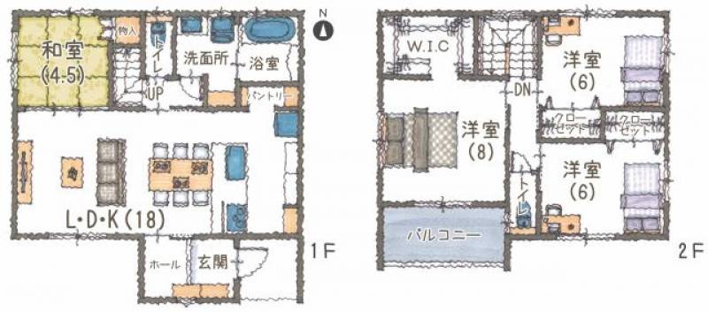 伊予郡松前町筒井 一戸建 の間取り画像