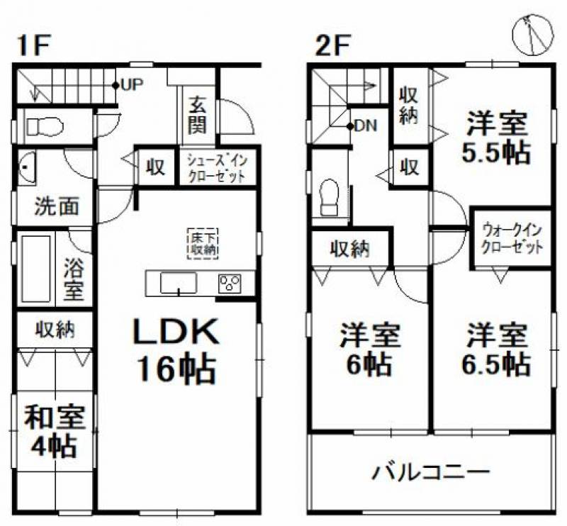 松山市西垣生町 一戸建 の間取り画像