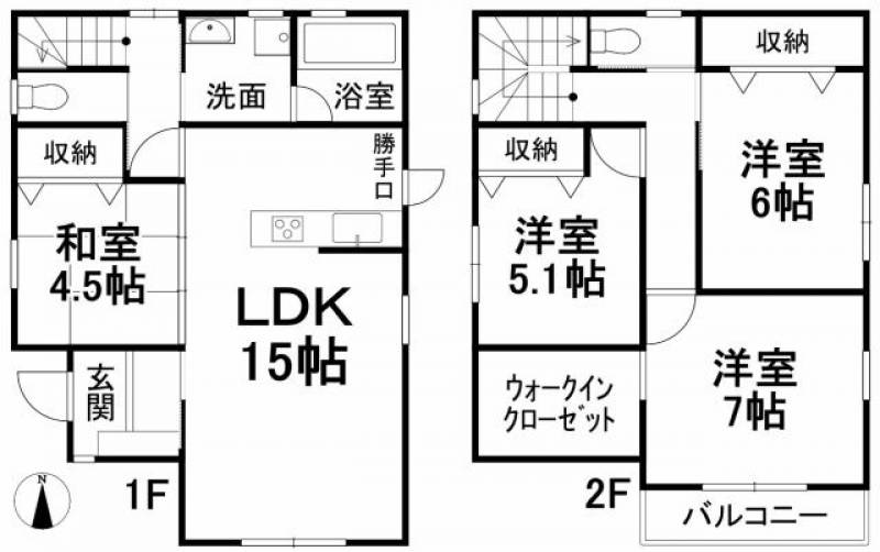 松山市高岡町 一戸建 の間取り画像