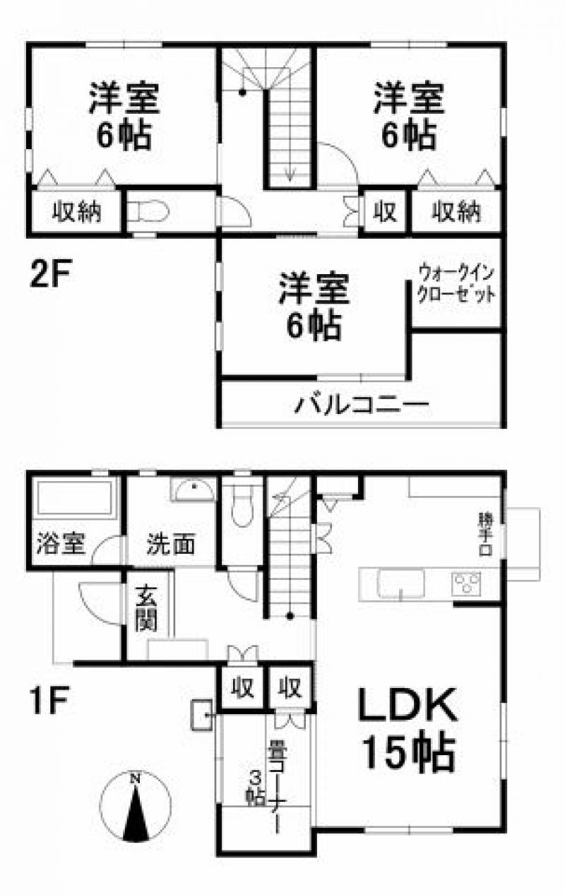 松山市越智 一戸建 の間取り画像