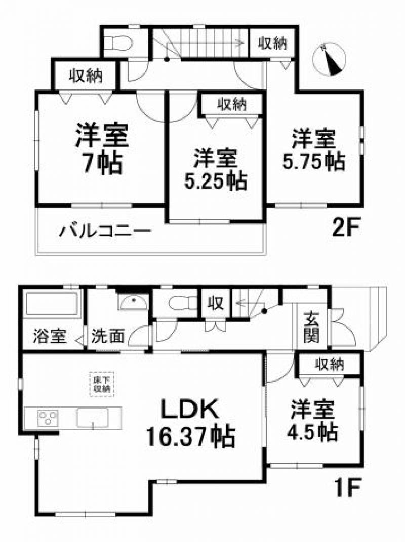 松山市星岡 一戸建 の間取り画像