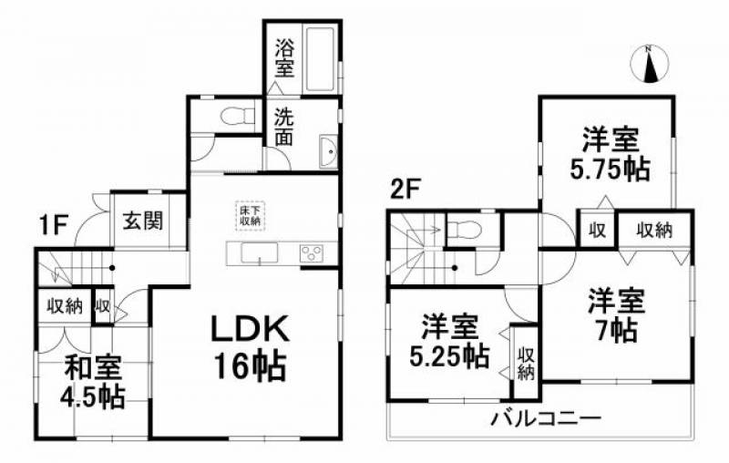 松山市星岡 一戸建 の間取り画像