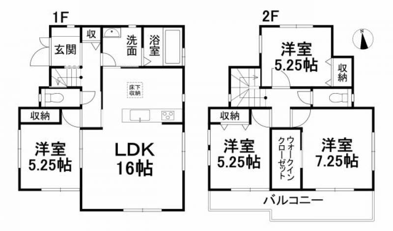 松山市星岡 一戸建 の間取り画像