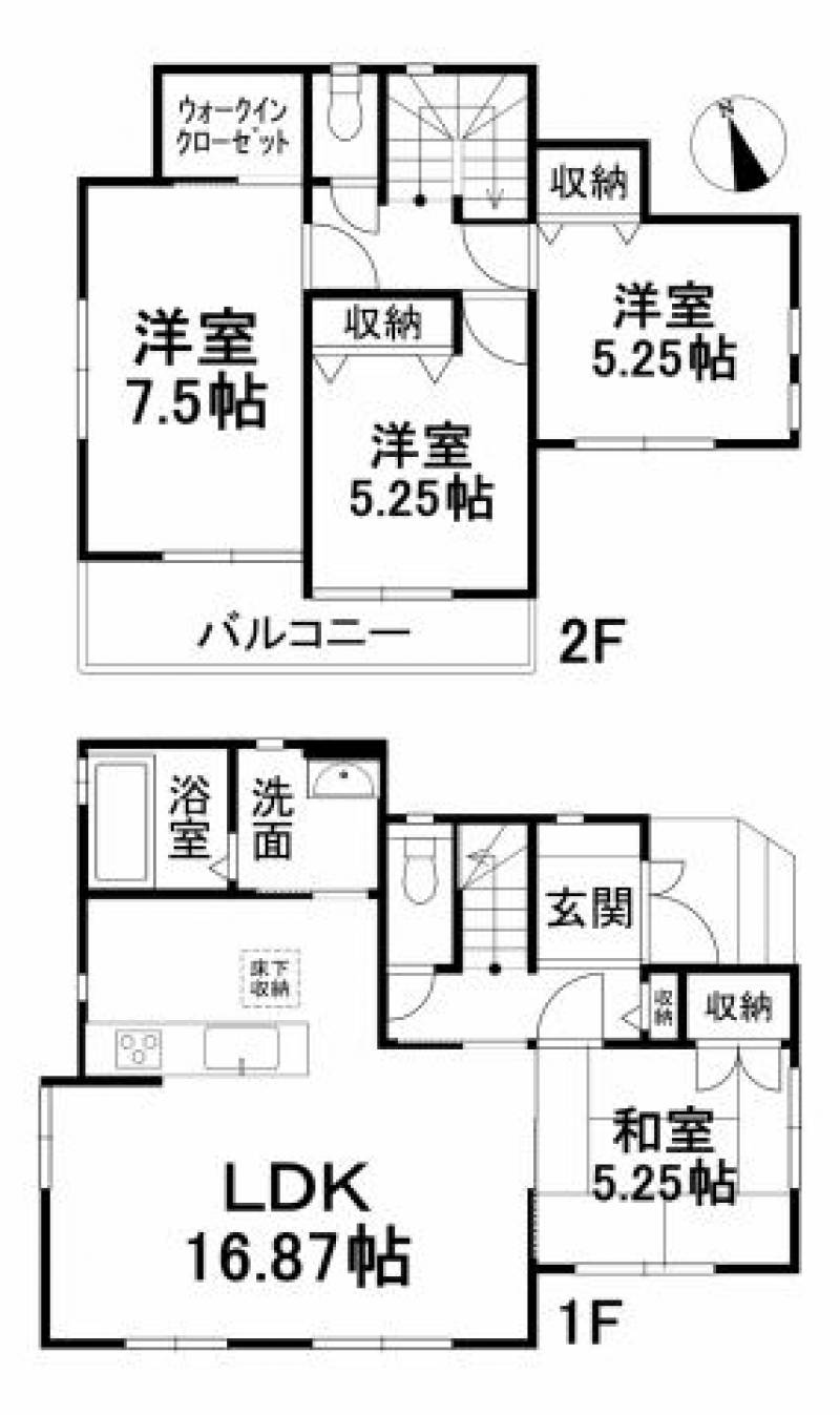 松山市星岡 一戸建 の間取り画像