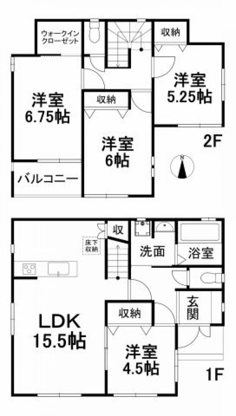 松山市山西町 一戸建 の間取り画像