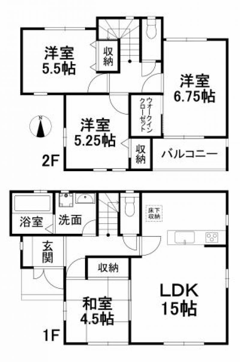 松山市山西町 一戸建 の間取り画像