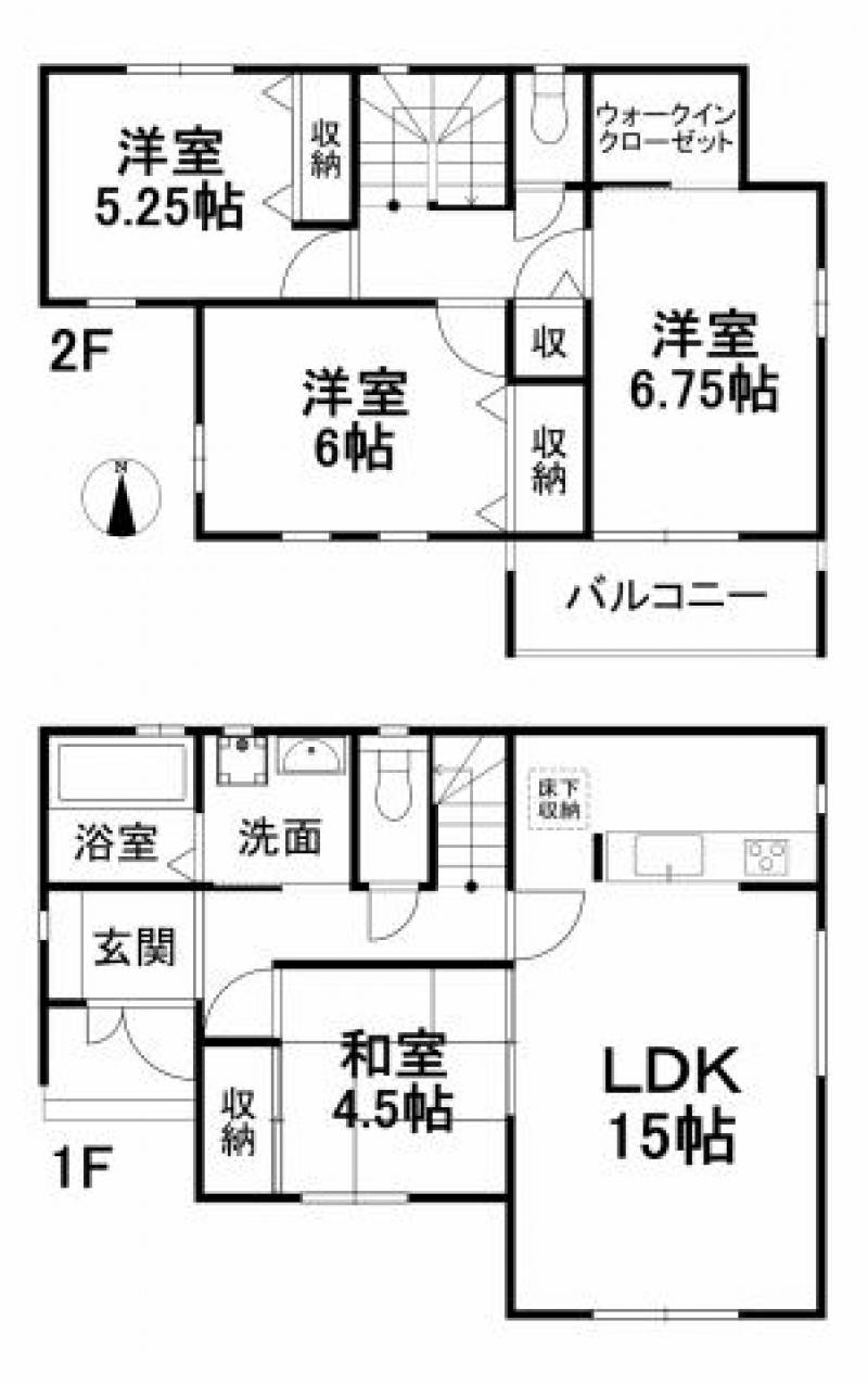 松山市山西町 一戸建 の間取り画像