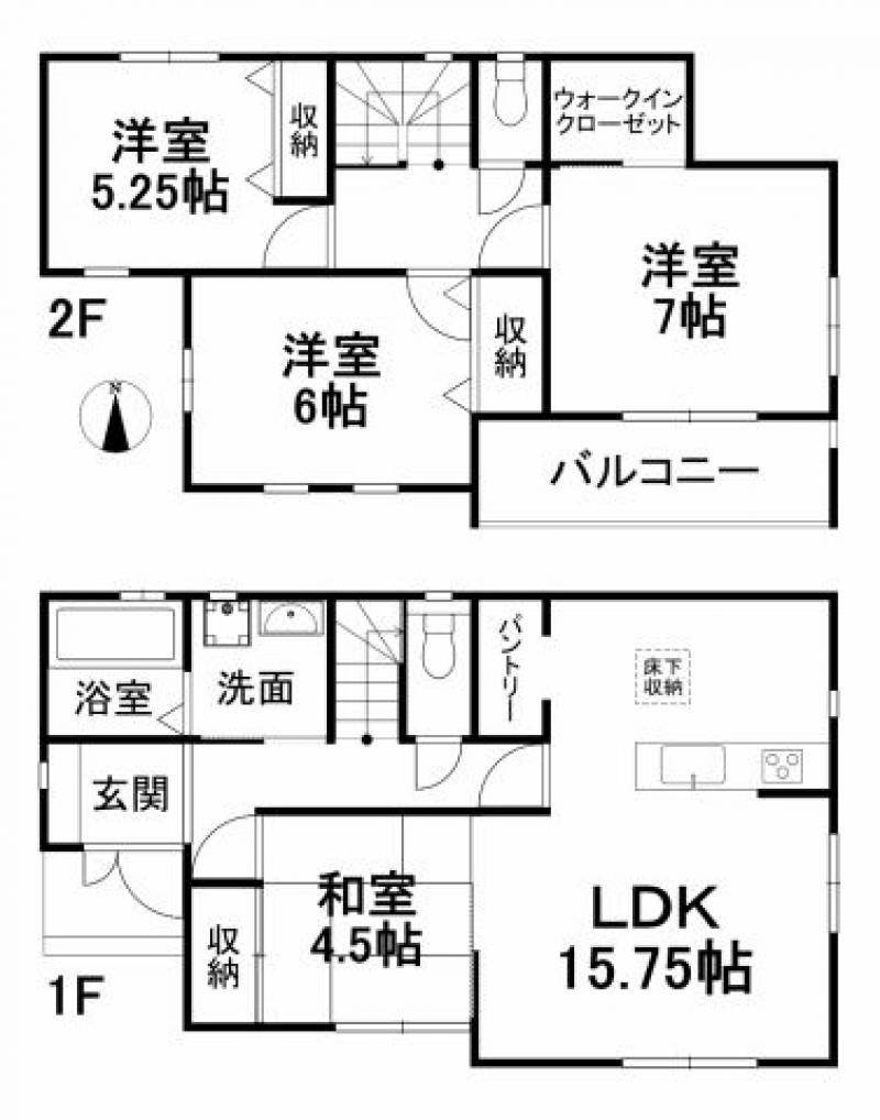 松山市山西町 一戸建 の間取り画像