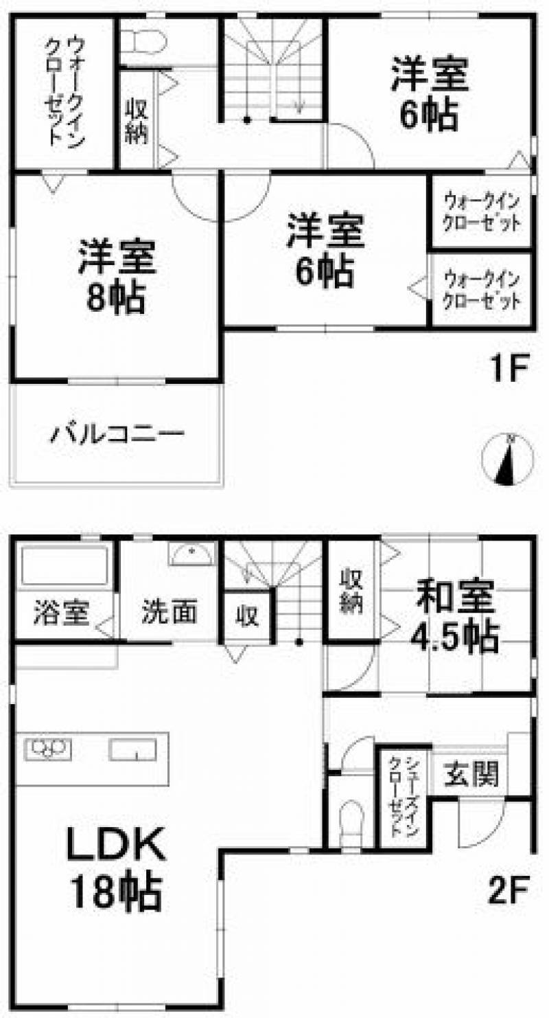 松山市北斎院町 一戸建 の間取り画像