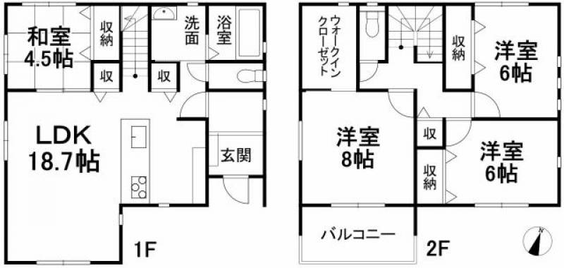 松山市北斎院町 一戸建 の間取り画像