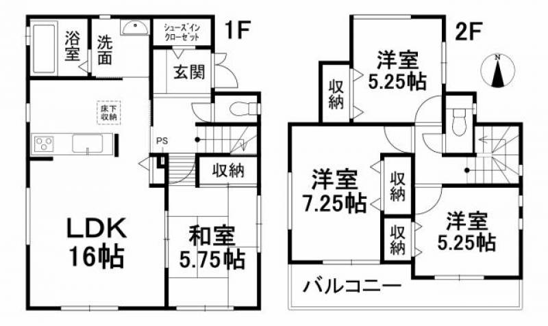 松山市空港通り 一戸建 の間取り画像