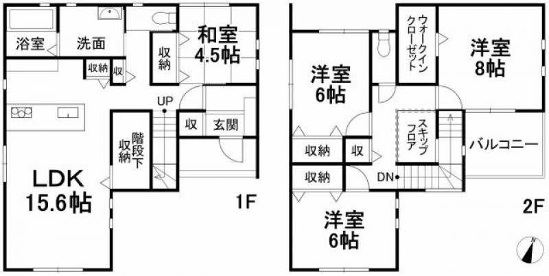 松山市北斎院町 一戸建 の間取り画像