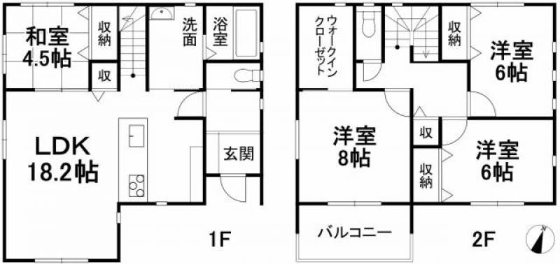 松山市北斎院町 一戸建 の間取り画像