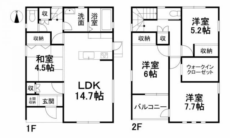 松山市吉藤 一戸建 の間取り画像