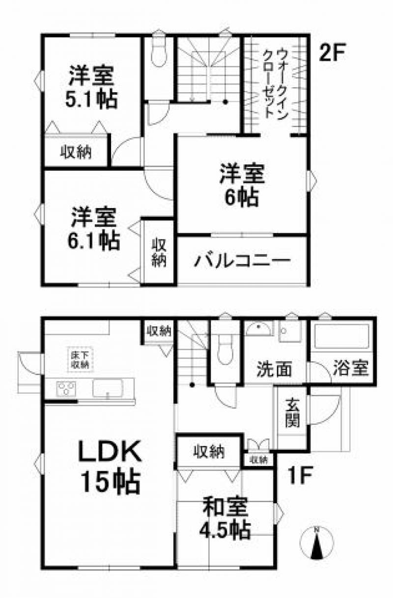 松山市北斎院町 一戸建 の間取り画像