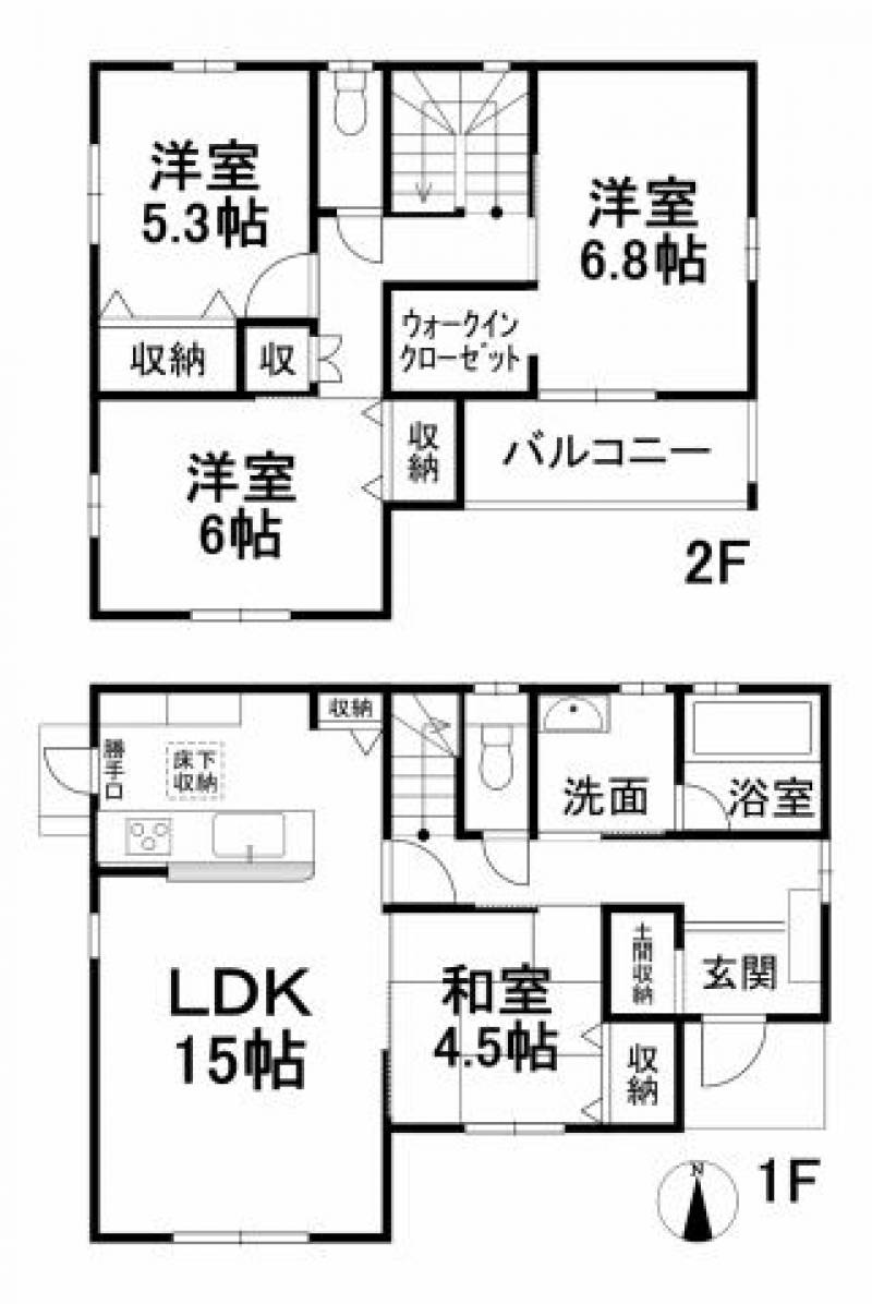 松山市北斎院町 一戸建 の間取り画像