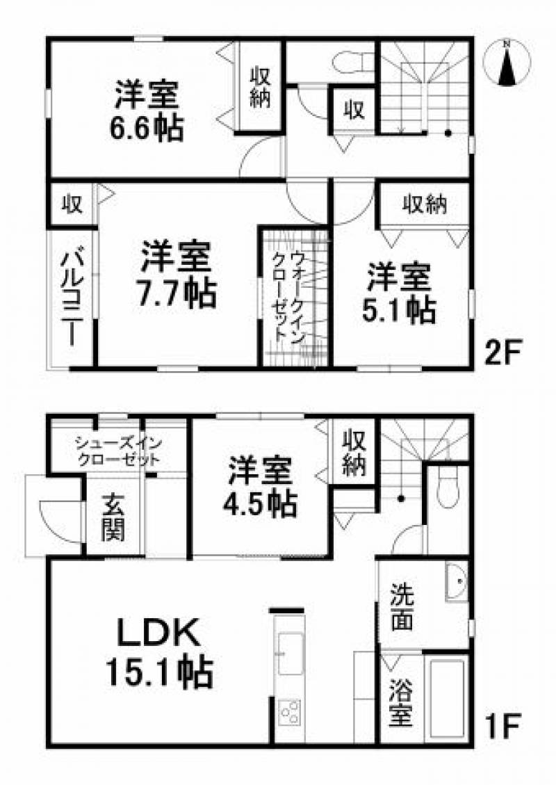 松山市枝松 一戸建 の間取り画像