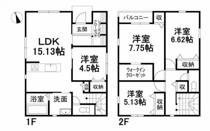 松山市東石井 一戸建 の間取り画像