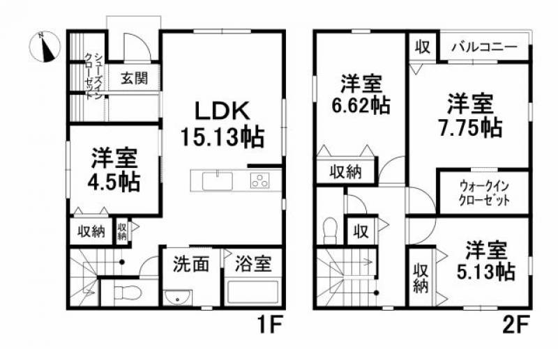 松山市紅葉町 一戸建 の間取り画像