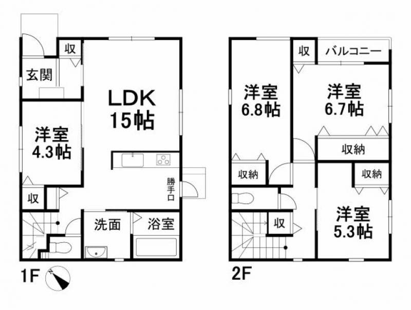 松山市西垣生町 一戸建 の間取り画像