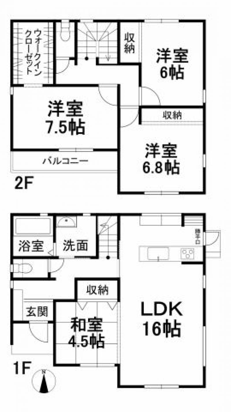 松山市東垣生町 一戸建 の間取り画像