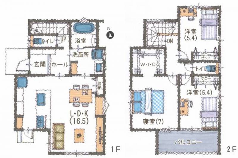 松山市衣山 一戸建 の間取り画像