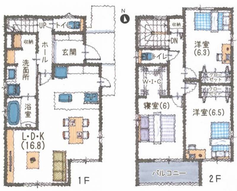 松山市衣山 一戸建 の間取り画像