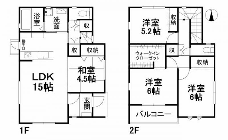 松山市平井町 一戸建 の間取り画像