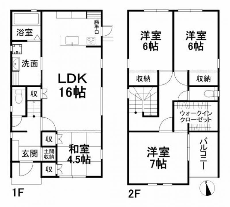 松山市北梅本町 一戸建 の間取り画像