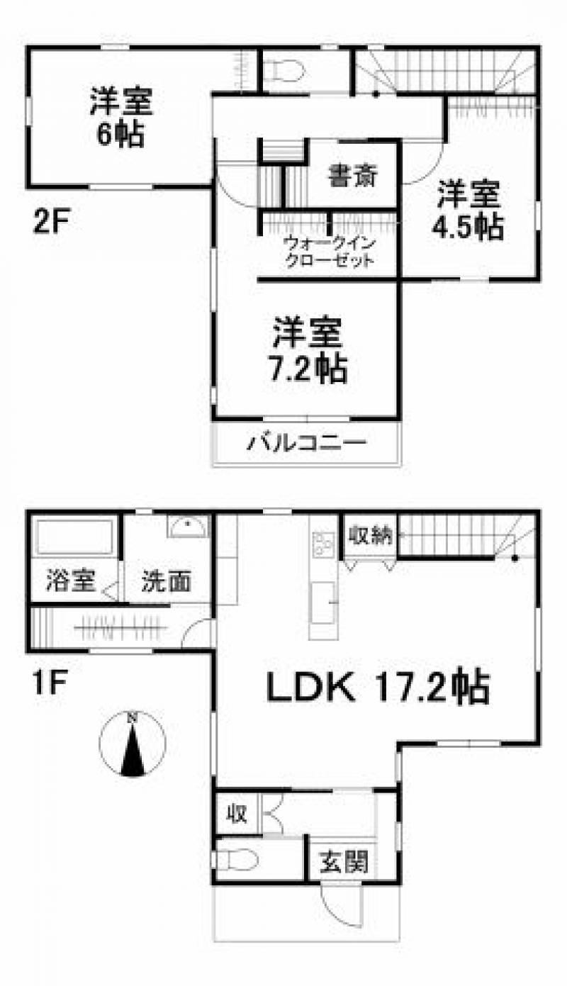 松山市今在家 一戸建 の間取り画像