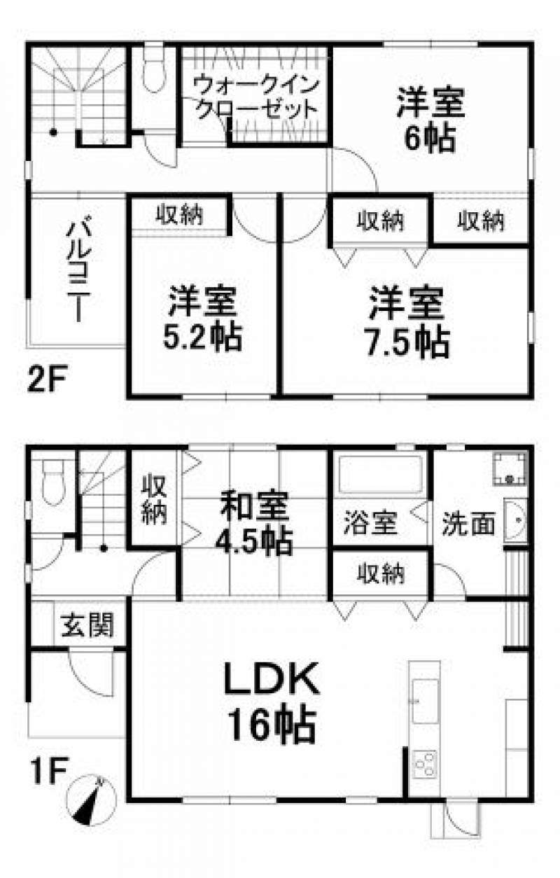 伊予郡砥部町高尾田 一戸建 の間取り画像