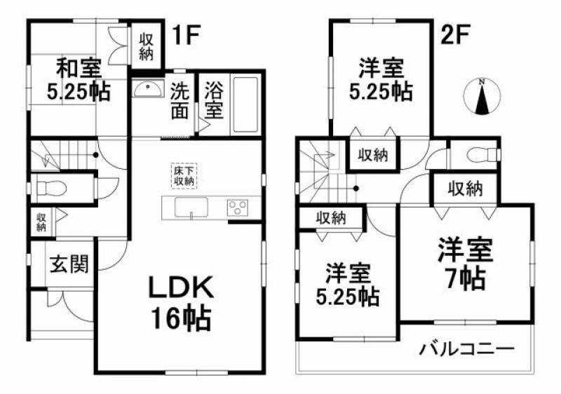 松山市空港通り 一戸建 の間取り画像