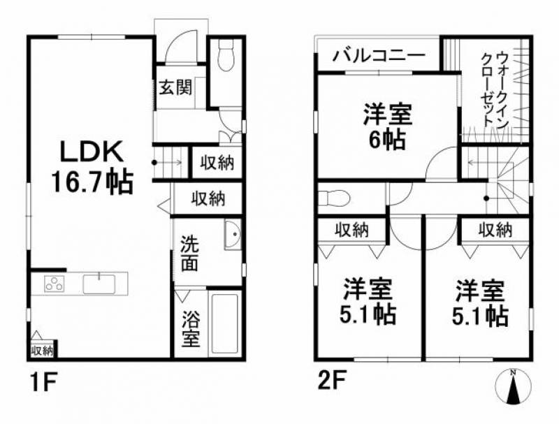 松山市山越 一戸建 の間取り画像