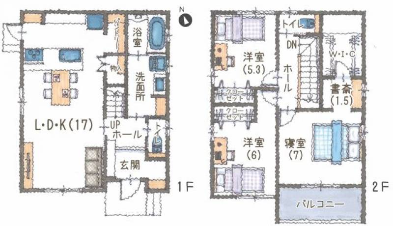 松山市畑寺 一戸建 の間取り画像