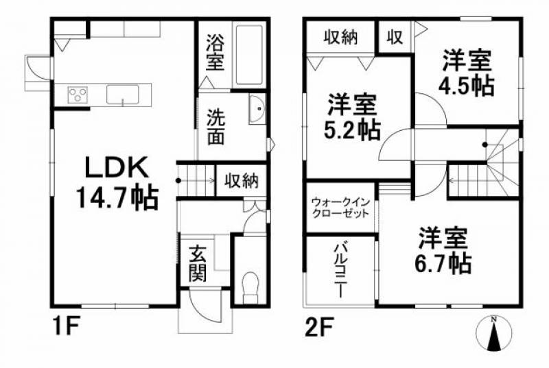 松山市古川北 一戸建 の間取り画像