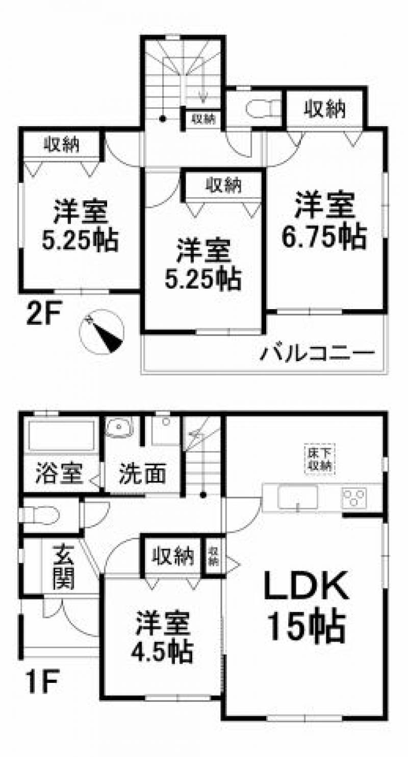 松山市三杉町 一戸建 の間取り画像