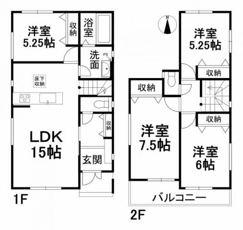 松山市西長戸町 一戸建 の間取り画像