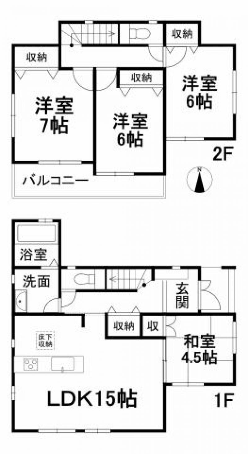 松山市西長戸町 一戸建 の間取り画像